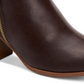 Botas femininas com zíper e bico amendoado, estilo &amp; co, marrom, tamanho 7,5 M