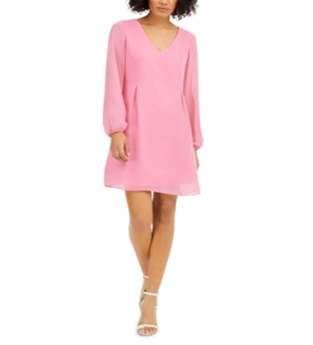 Vestido feminino de chiffon com laço nas costas, rosa, tamanho extrapequeno, da INC International Concepts