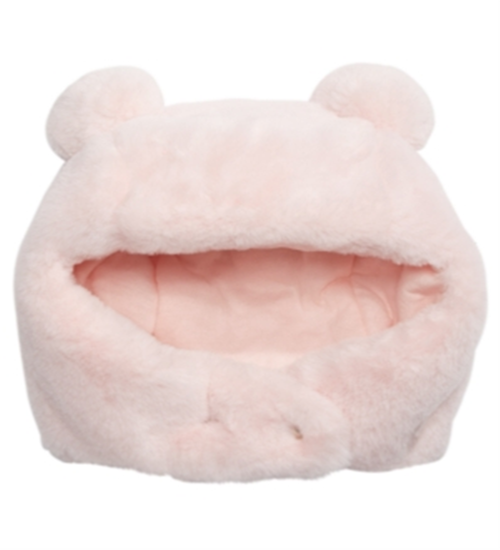 First Impressions Chapéu de pompom de pele sintética para meninos e meninas, rosa, tamanho 6 a 12 meses
