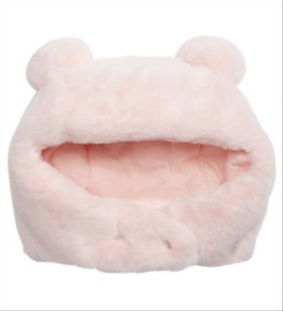 First Impressions Chapéu de pompom de pele sintética para meninos e meninas, rosa, tamanho 6 a 12 meses