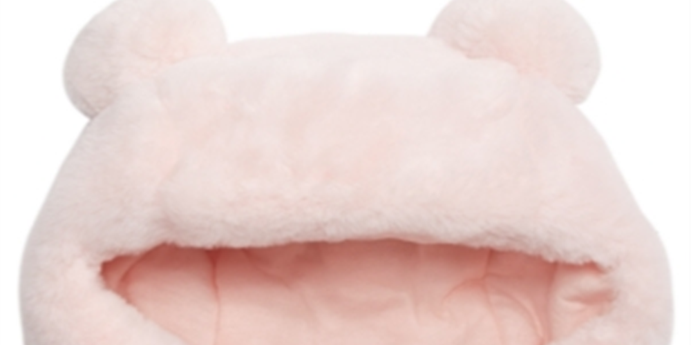 First Impressions Chapéu de pompom de pele sintética para meninos e meninas, rosa, tamanho 6 a 12 meses