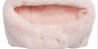 First Impressions Chapéu de pompom de pele sintética para meninos e meninas, rosa, tamanho 6 a 12 meses