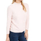 Suéter feminino Maison Jules com gola alta e acabamento canelado metálico, rosa, tamanho extrapequeno