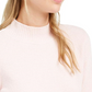 Suéter feminino Maison Jules com gola alta e acabamento canelado metálico, rosa, tamanho extrapequeno