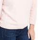 Suéter feminino Maison Jules com gola alta e acabamento canelado metálico, rosa, tamanho extrapequeno