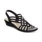 Sandália Impo Roma Stretch Wedge Feminina Preta Tamanho 7,5 M