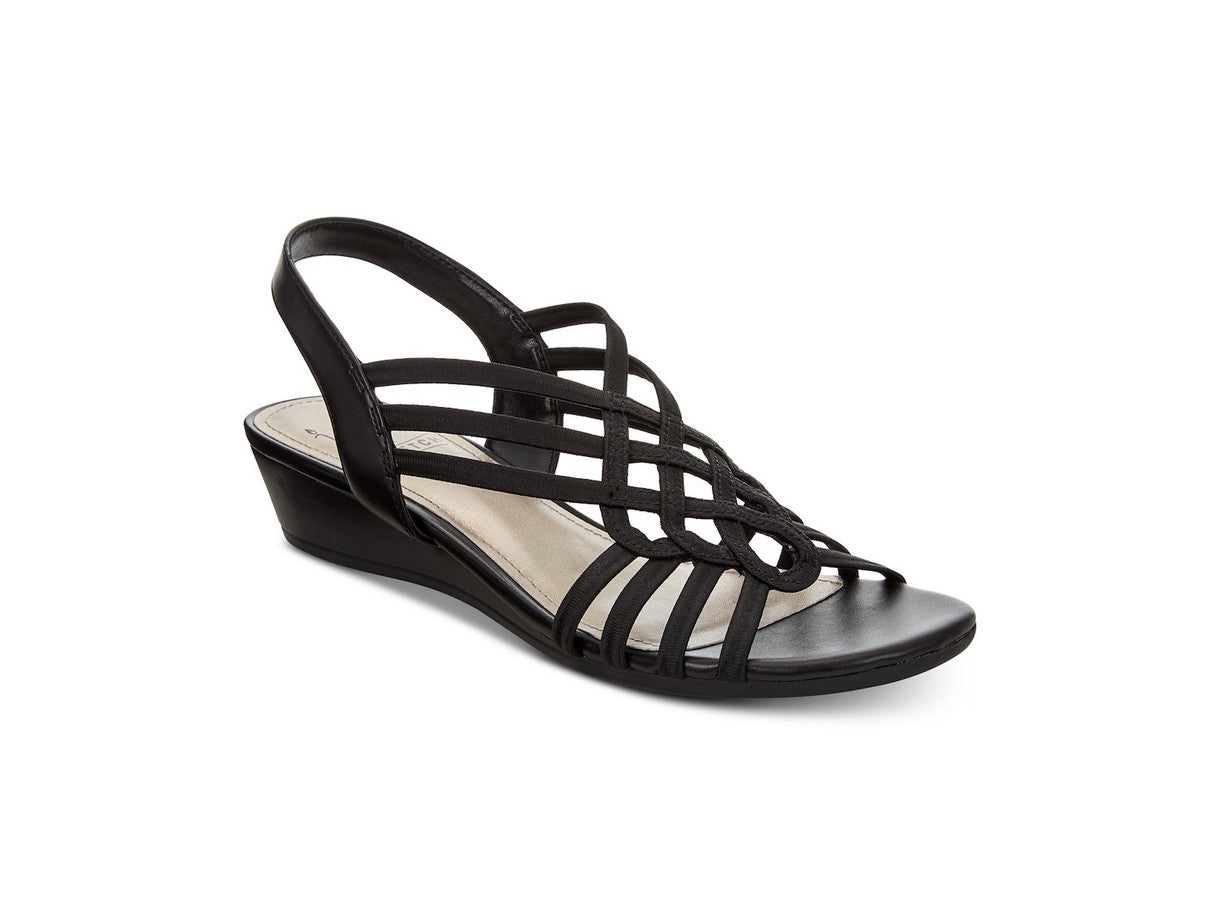 Sandália Impo Roma Stretch Wedge Feminina Preta Tamanho 7,5 M