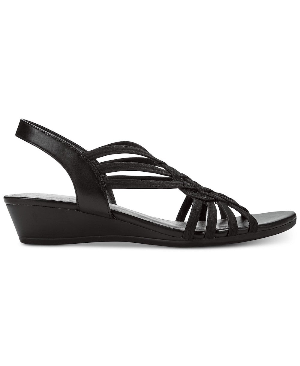 Sandália Impo Roma Stretch Wedge Feminina Preta Tamanho 7,5 M