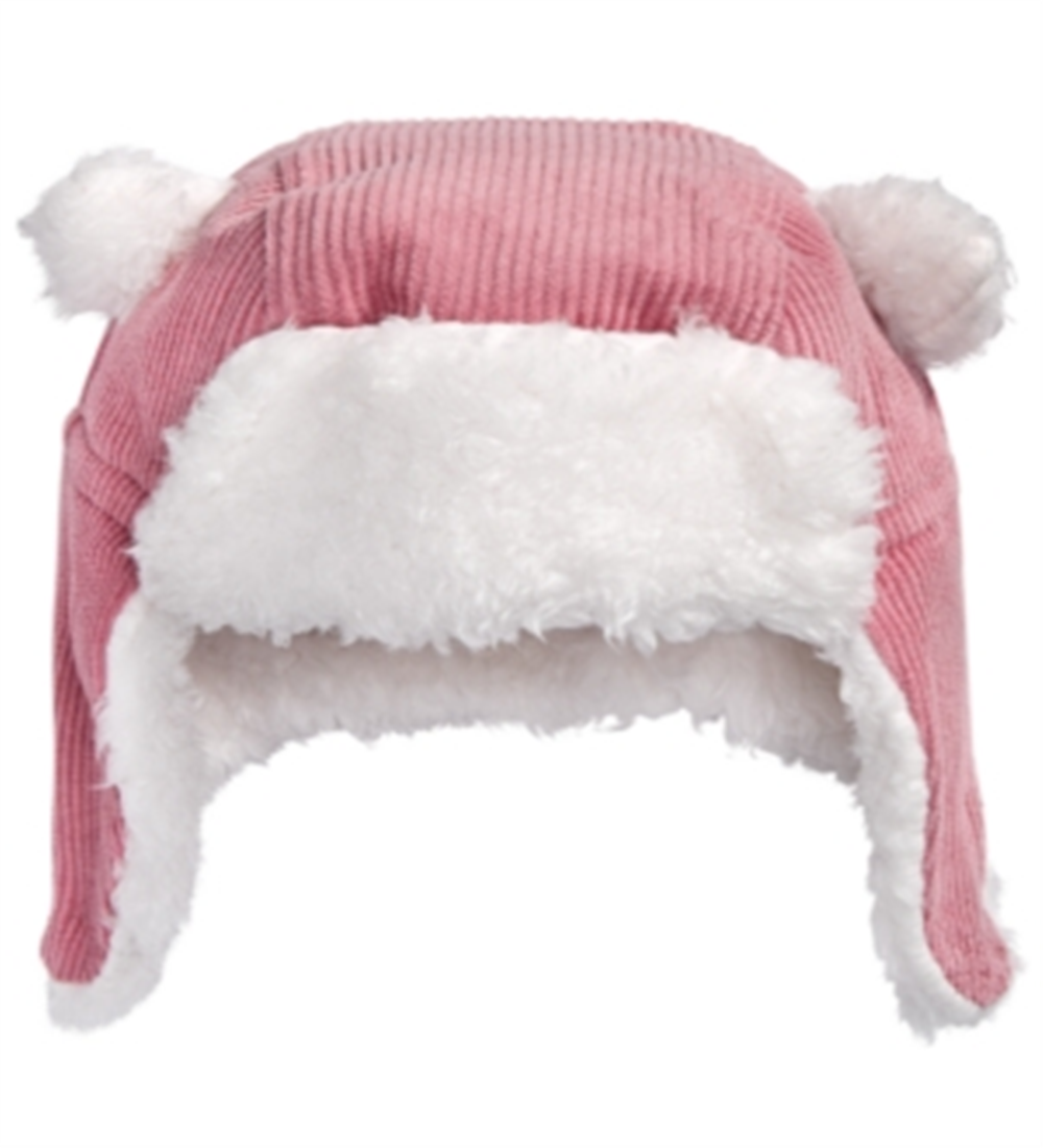 Chapéu de veludo cotelê com acabamento em pele sintética First Impressions para bebês meninos e meninas, rosa, tamanho 0-6 meses