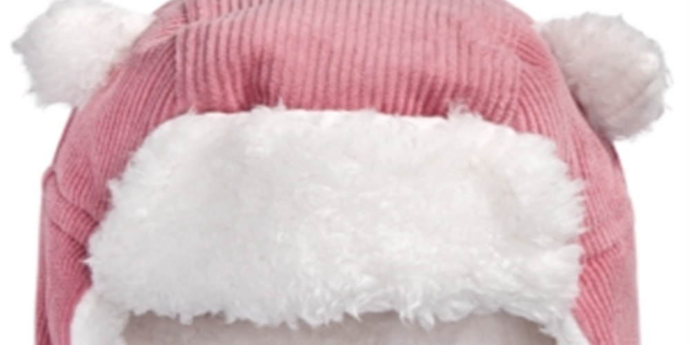 Chapéu de veludo cotelê com acabamento em pele sintética First Impressions para bebês meninos e meninas, rosa, tamanho 0-6 meses