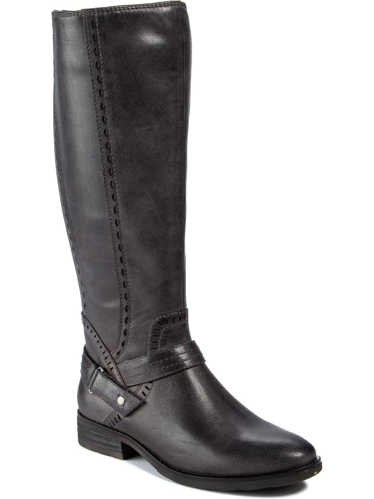 Botas Baretraps Femininas Cinza Flex Gore Cushioned Comfort Abram Biqueira Amêndoa Salto Bloco com Zíper Tamanho 5 M