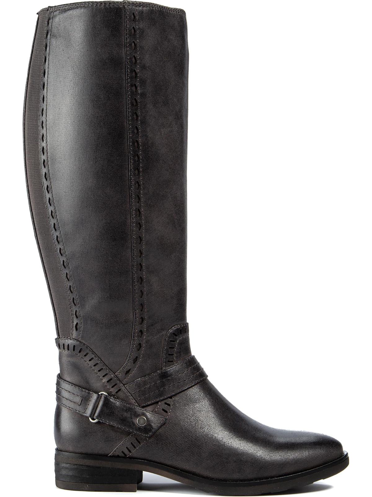 Botas Baretraps Femininas Cinza Flex Gore Cushioned Comfort Abram Biqueira Amêndoa Salto Bloco com Zíper Tamanho 5 M