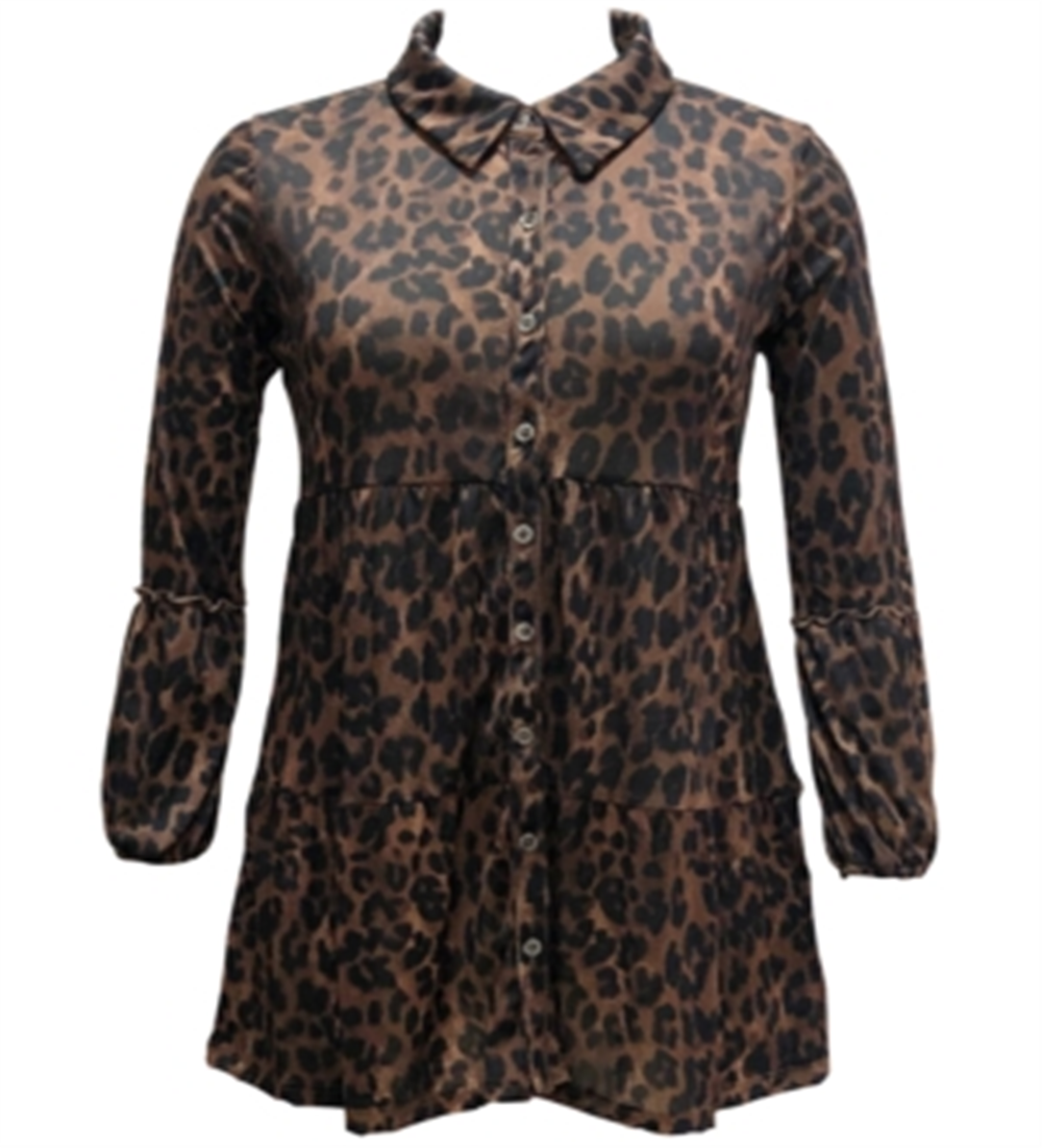 Túnica feminina com estampa animal Style &amp; Co, marrom, tamanho médio