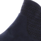 Botas femininas American Rag azul marinho perfuradas acolchoadas Abby bico redondo salto bloco 7 W