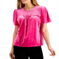 Charter Club Blusa de veludo feminina manga curta preta tamanho grande