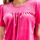 Charter Club Blusa de veludo feminina manga curta preta tamanho grande