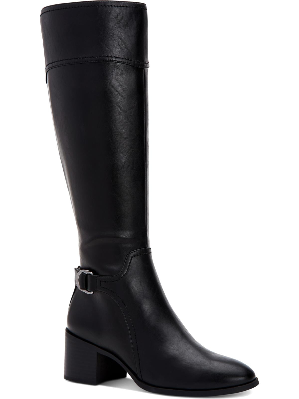Botas de montaria altas femininas Style &amp; Co Vannie de couro sintético, pretas, tamanho 7 M