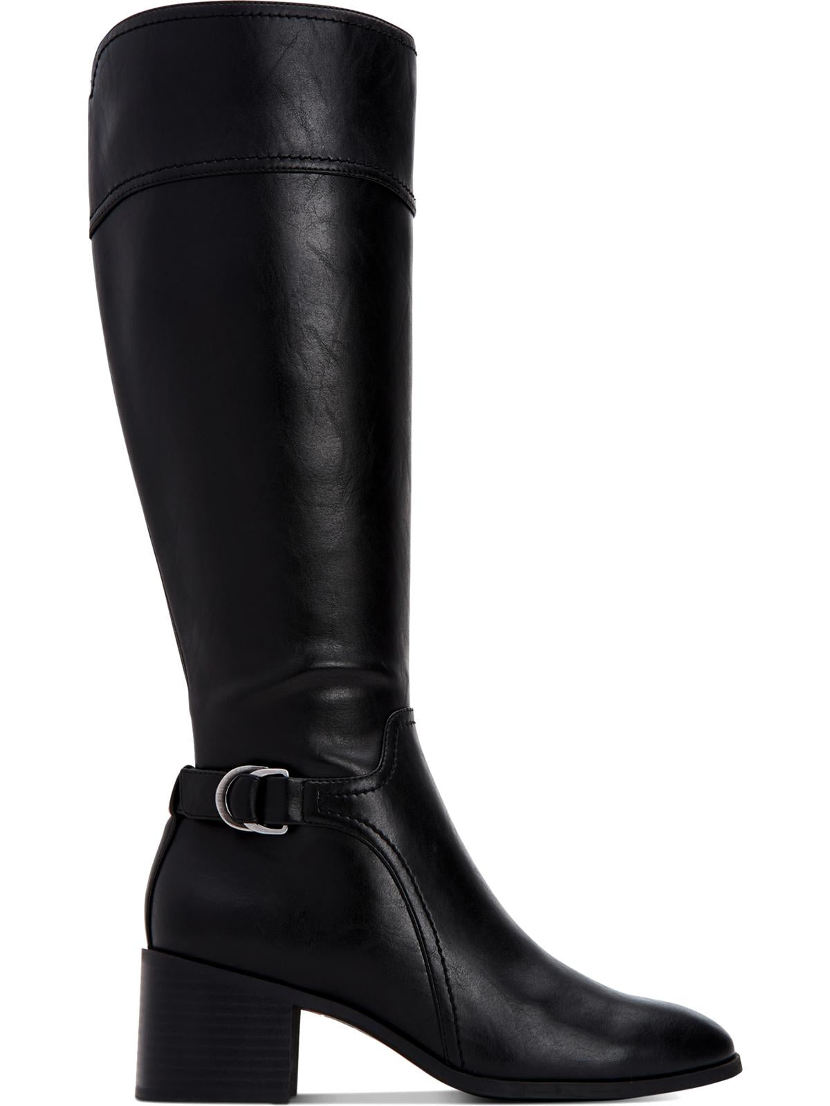 Botas de montaria altas femininas Style &amp; Co Vannie de couro sintético, pretas, tamanho 7 M