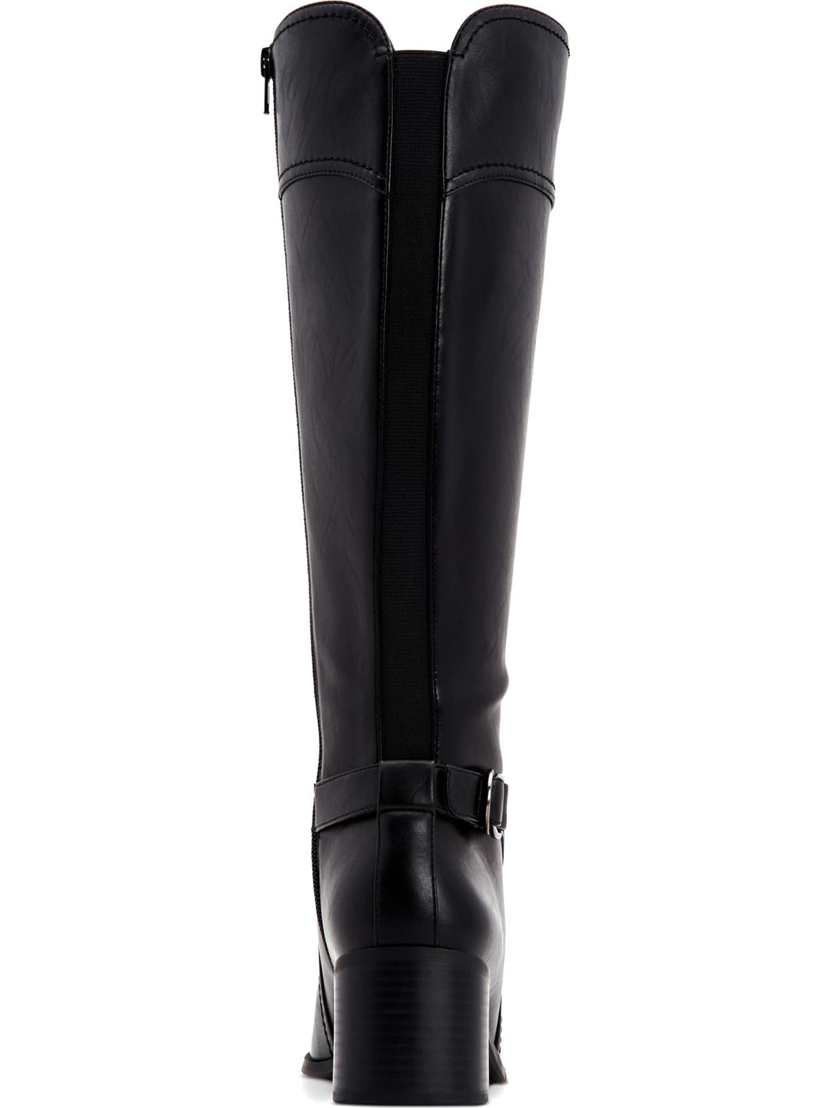Botas de montaria altas femininas Style &amp; Co Vannie de couro sintético, pretas, tamanho 7 M