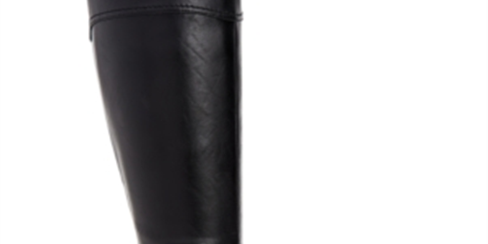 Botas de montaria altas femininas Style &amp; Co Vannie de couro sintético, pretas, tamanho 7 M