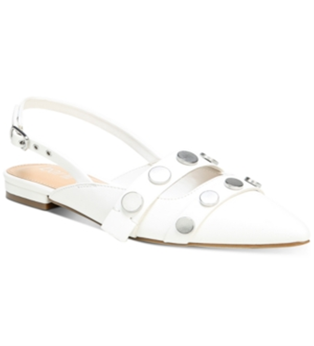 Bar III Mulas femininas Josee com tachas, acolchoadas, bico fino, salto bloco e fivela, tamanho 7 M