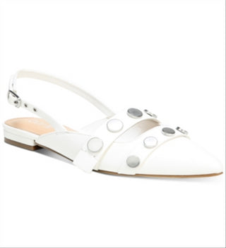 Bar III Mulas femininas Josee com tachas, acolchoadas, bico fino, salto bloco e fivela, tamanho 7 M