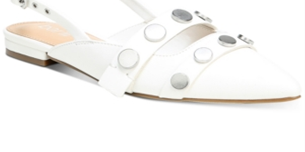 Bar III Mulas femininas Josee com tachas, acolchoadas, bico fino, salto bloco e fivela, tamanho 7 M