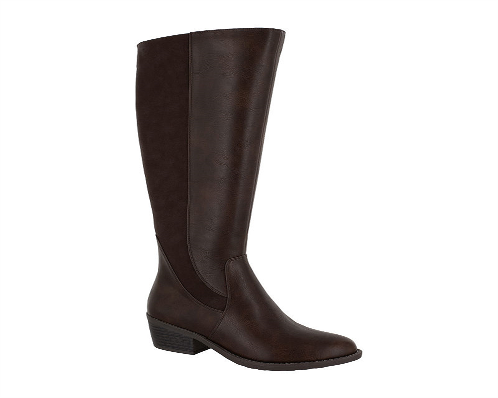 Botas de montaria femininas Easy Street Cortland Wide Calf, marrom, tamanho 6M