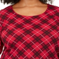 Karen Scott Top Plus Feminino Xadrez Decote Redondo Vermelho Tamanho 1X