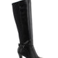 Botas femininas Alfani Vennuss com bico amendoado e cano médio, pretas, tamanho 6,5 M