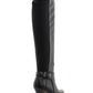 Botas femininas Alfani Vennuss com bico amendoado e cano médio, pretas, tamanho 6,5 M