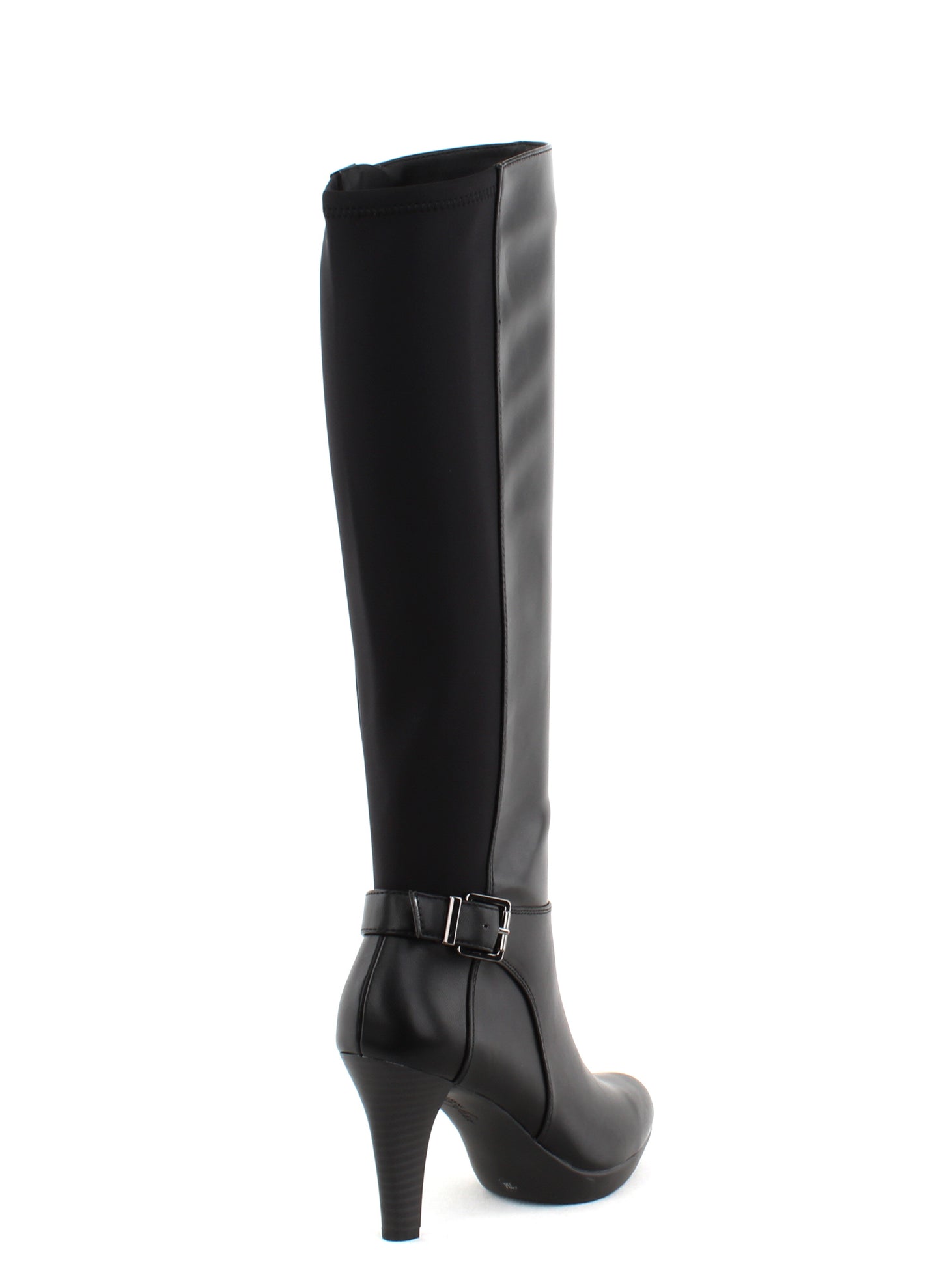 Botas femininas Alfani Vennuss com bico amendoado e cano médio, pretas, tamanho 6,5 M