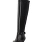 Botas femininas Alfani Vennuss com bico amendoado e cano médio, pretas, tamanho 6,5 M