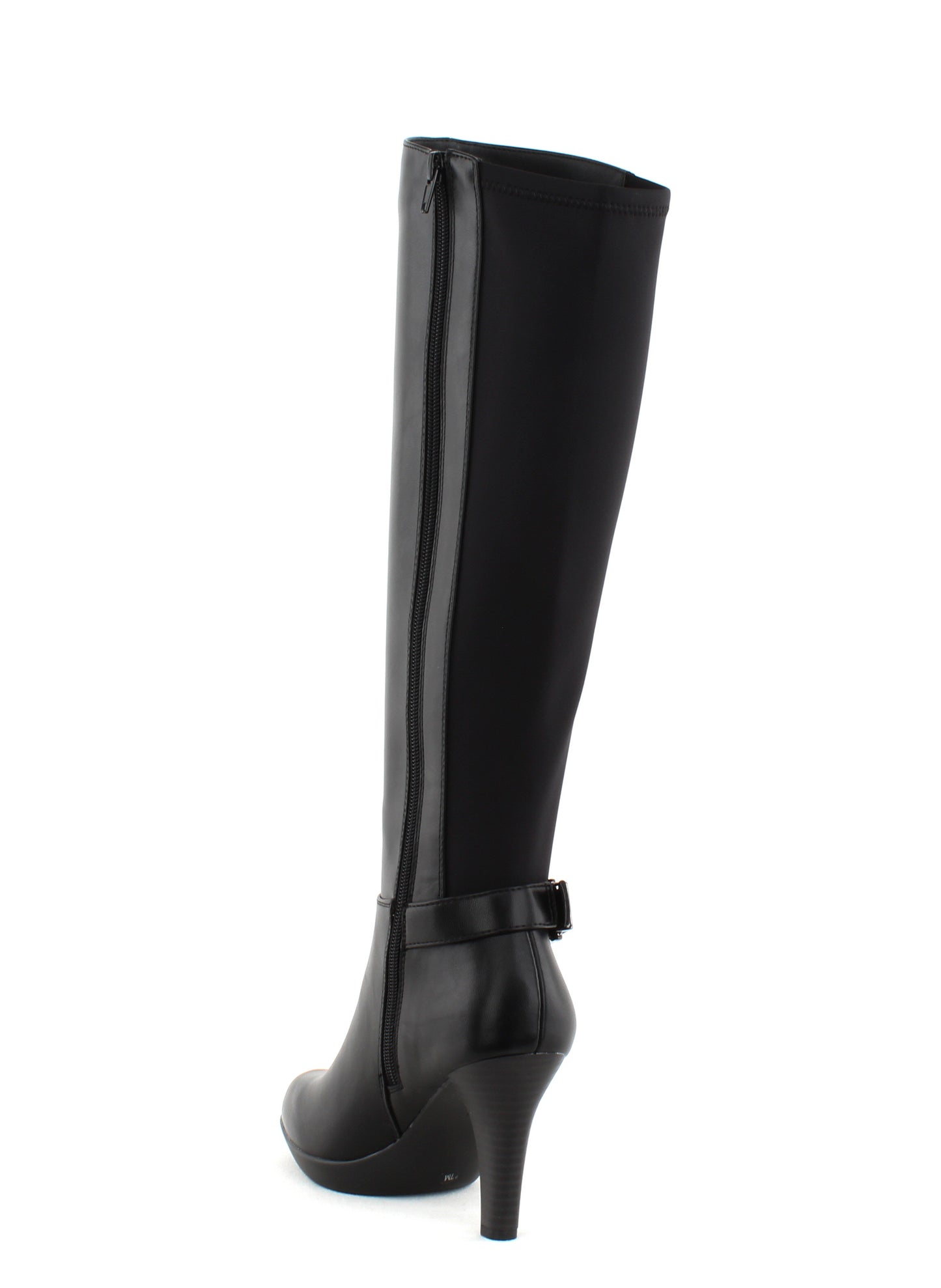 Botas femininas Alfani Vennuss com bico amendoado e cano médio, pretas, tamanho 6,5 M