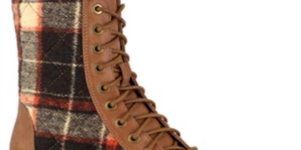 Botas de combate femininas Rock &amp; Candy MAX em couro sintético, tamanho 8,5 M, marrom