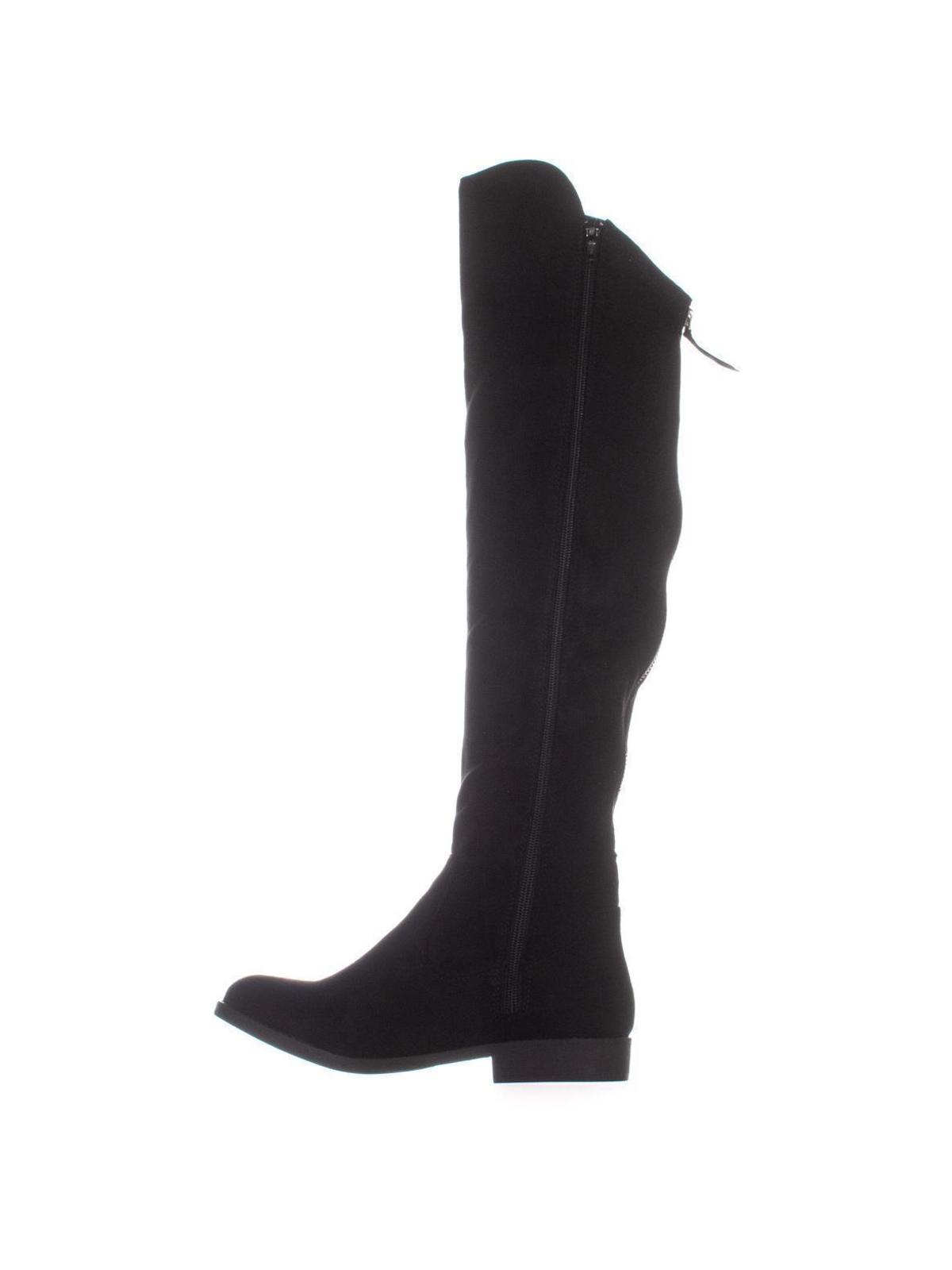 Botas femininas com zíper e bico redondo franzido no cano, estilo Style &amp; Co, cinza, tamanho 6 M