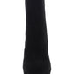 Botas femininas Guss com salto agulha e estampa animal, plataforma 1, bico fino, zíper, pretas, tamanho 8,5 M