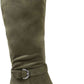 Bota Journee Collection Joelle Extra Larga, Cano Alto, Verde, Tamanho 7M, KNS International