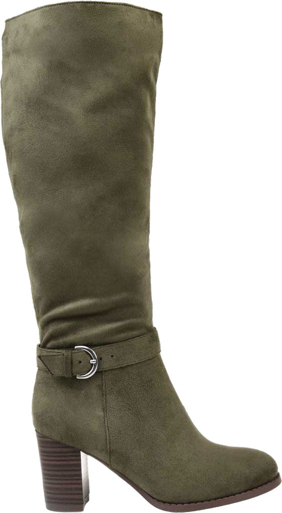 Bota Journee Collection Joelle Extra Larga, Cano Alto, Verde, Tamanho 7M, KNS International