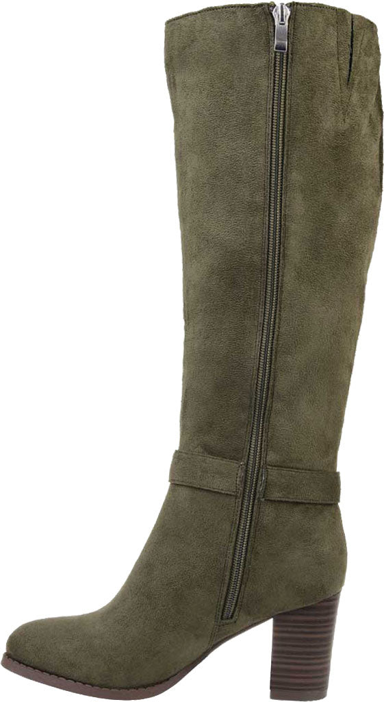 Bota Journee Collection Joelle Extra Larga, Cano Alto, Verde, Tamanho 7M, KNS International