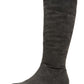 Botas femininas com zíper e bico redondo franzido no cano, estilo Style &amp; Co, cinza, tamanho 6 M