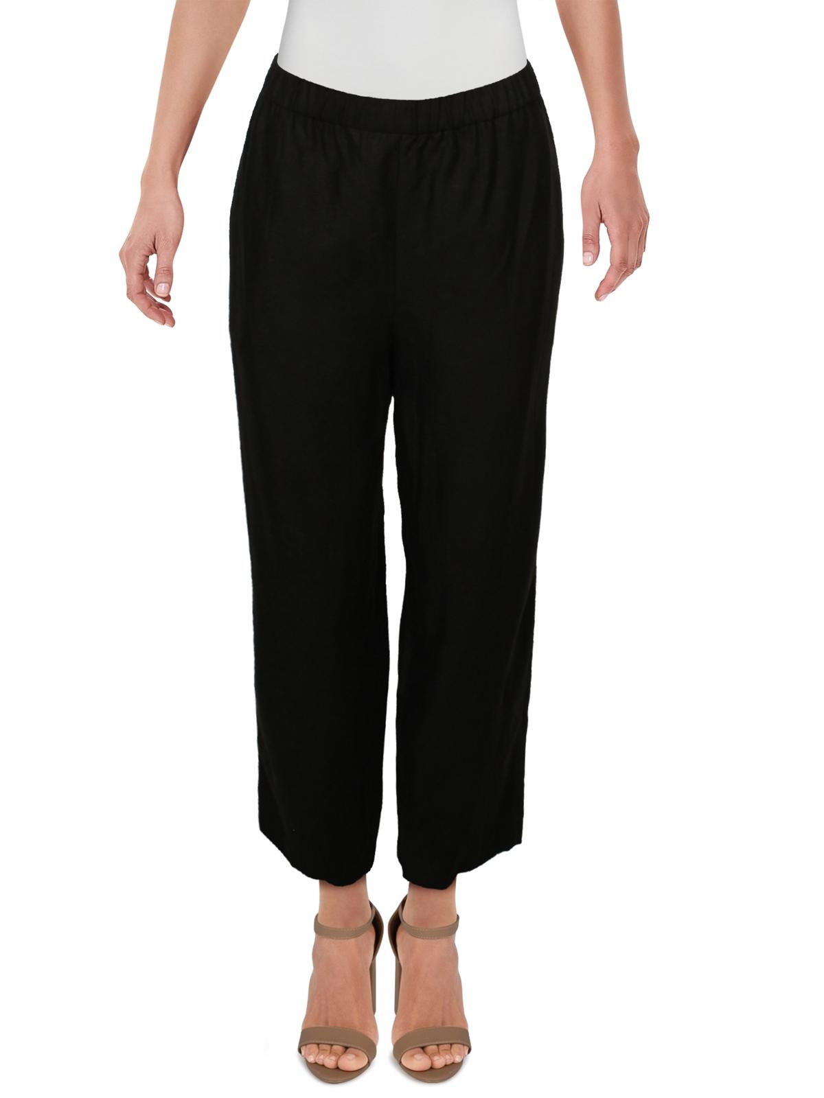 Calça curta plus size Eileen Fisher feminina, preta, tamanho 3X
