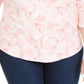 Camiseta feminina de algodão estampada com manga 3/4 Charter Club, rosa, tamanho 2X