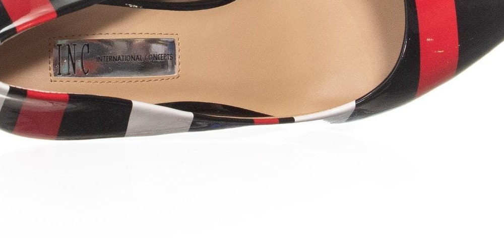 INC International Concepts Sapatos femininos clássicos de couro com bico fino - Preto, tamanho 9,5M