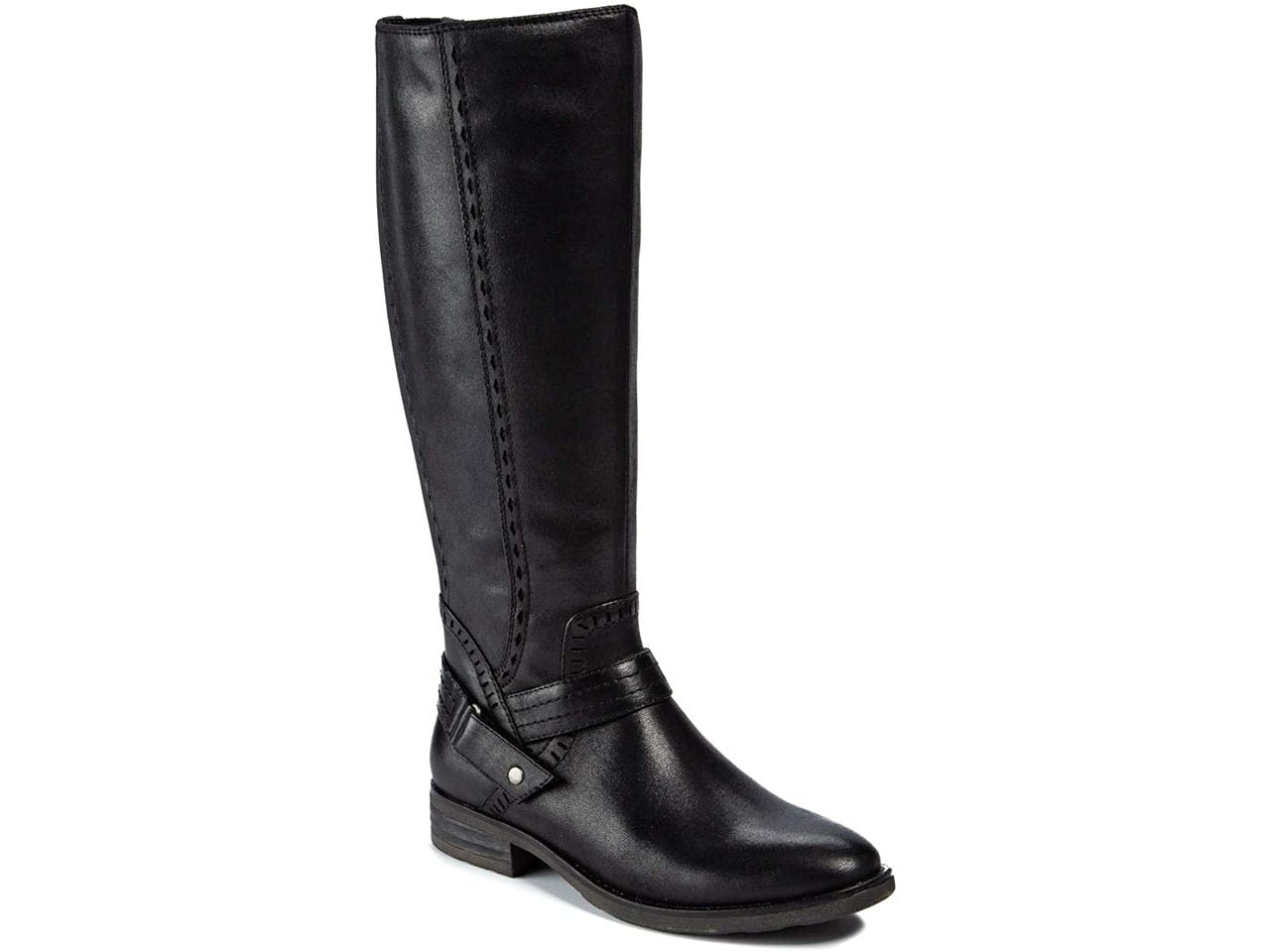 Botas femininas Bare Traps Abram Fabric bico fechado até o joelho, tamanho 10M, pretas