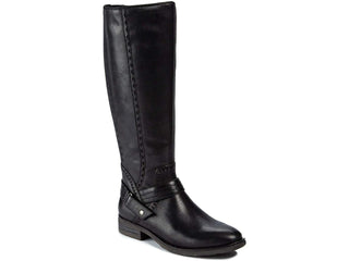 Botas femininas Bare Traps Abram Fabric bico fechado até o joelho, tamanho 10M, pretas