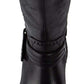 Botas femininas Bare Traps Abram Fabric bico fechado até o joelho, tamanho 10M, pretas