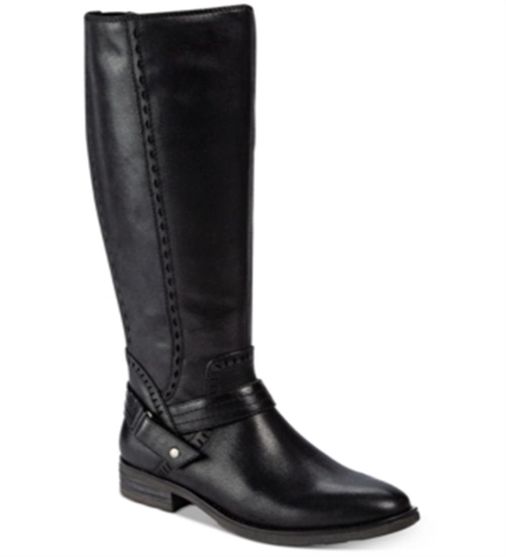 Botas femininas Bare Traps Abram Fabric bico fechado até o joelho, tamanho 10M, pretas