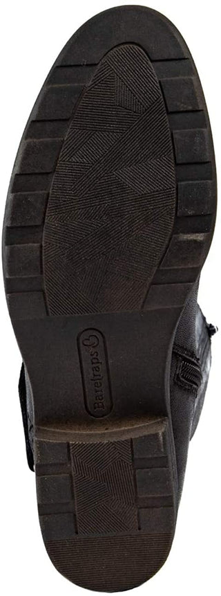 Botas femininas Bare Traps Abram Fabric bico fechado até o joelho, tamanho 10M, pretas