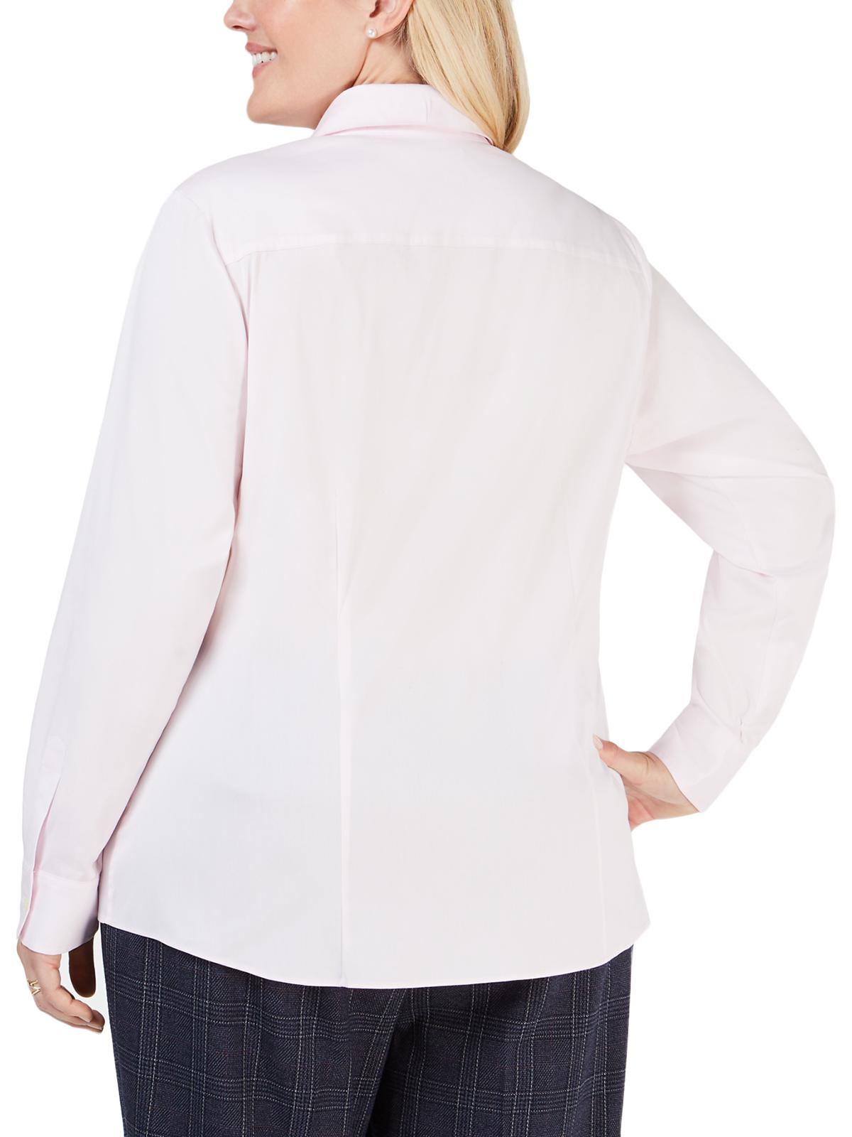 Camisa social feminina Charter Club Plus Woven Office com botões, rosa, tamanho 16W